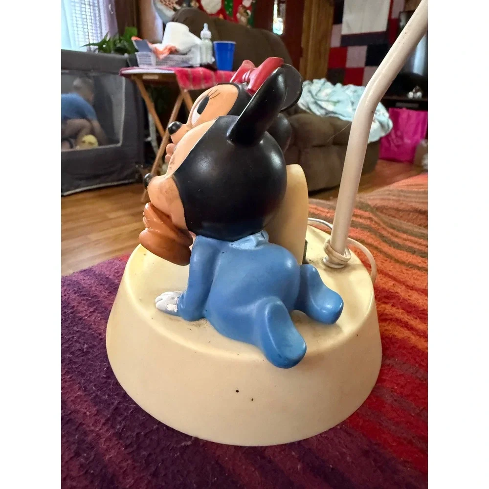 Vintage Disney Mickey and Minnie Mouse Figurine Lamp Base with Night Light Parts